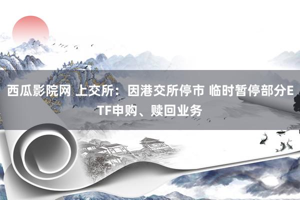 西瓜影院网 上交所：因港交所停市 临时暂停部分ETF申购、赎回业务