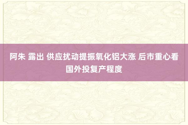 阿朱 露出 供应扰动提振氧化铝大涨 后市重心看国外投复产程度