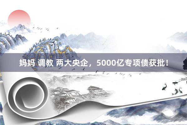 妈妈 调教 两大央企，5000亿专项债获批！