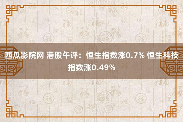 西瓜影院网 港股午评：恒生指数涨0.7% 恒生科技指数涨0.49%