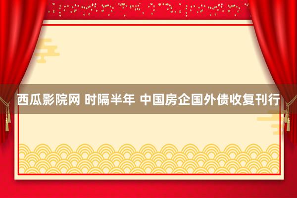 西瓜影院网 时隔半年 中国房企国外债收复刊行