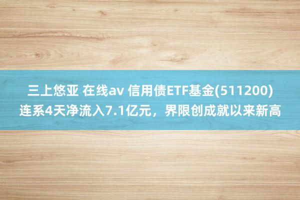 三上悠亚 在线av 信用债ETF基金(511200)连系4天净流入7.1亿元，界限创成就以来新高